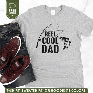 Funny Fishing Dad Shirt, Reel Cool Dad Tshirt, Fathers Day Fisherman Sweater, Birthday Gift Daddy, Fishing Lover Sweatshirt, Grandpa Sweater