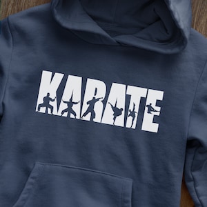 Sweat à capuche de karaté, sweat-shirt d&#39;arts martiaux, chemise de maman de karaté, pull de karaté pour enfants, col rond pour le jour du match par équipe, t-shirt d&#39;anniversaire pour jeunes, cadeau unisexe
