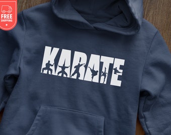 Karate Hoodie, Martial Arts Sweatshirt, Karate Mom Shirt, Kinder Karate Hoodie, Team Game Day Crewneck, Jugend Geburtstag T-Shirt, Unisex Geschenk
