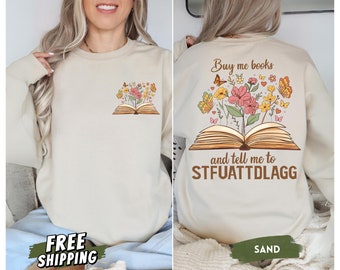 本を買って、Stfuattdlagg に言ってね、スマット スウェットシャツ、Booktrovert ブックスタグラム、Booktok パーカー、ブック スウェットシャツ、スパイシー ブッククラブ ギフト