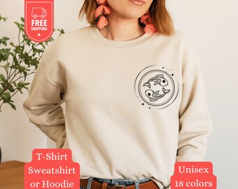 Pisces Zodiac Sweatshirt, Minimal Astrology Hoodie, Pisces Celestial Sweater, Pisces Horoscope Sign Shirt, Birthday Crewneck, Unisex Gift
