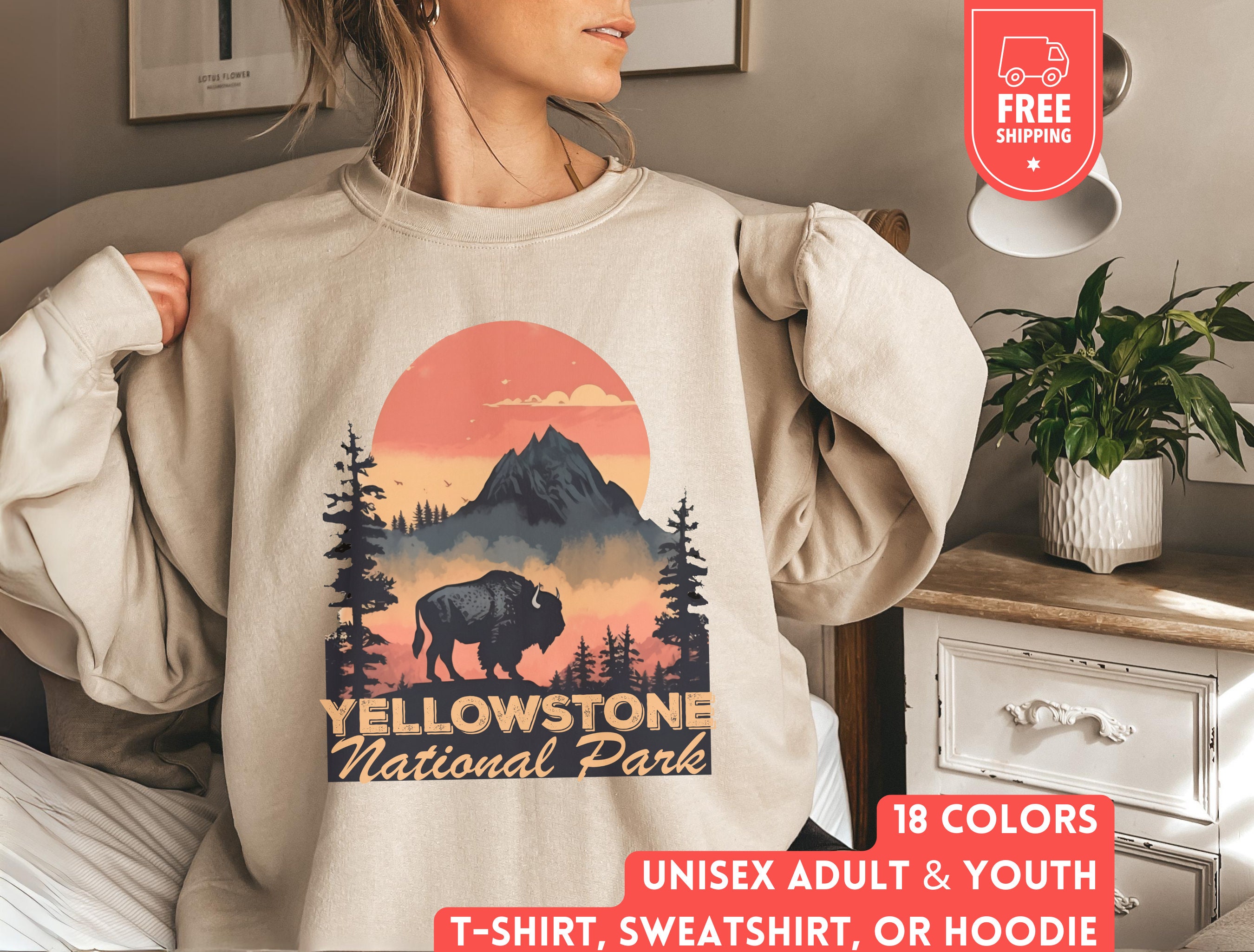Yellowstone National Park Youth Sweatshirt Kids Nature Lover Hoodie Hiking Camping Sweater Matching Family Wyoming Gift Outdoors Shirt Etsy