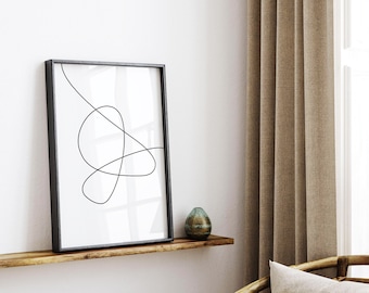 Minimalist Line Art Print | Abstract Black and White (Digital Download)