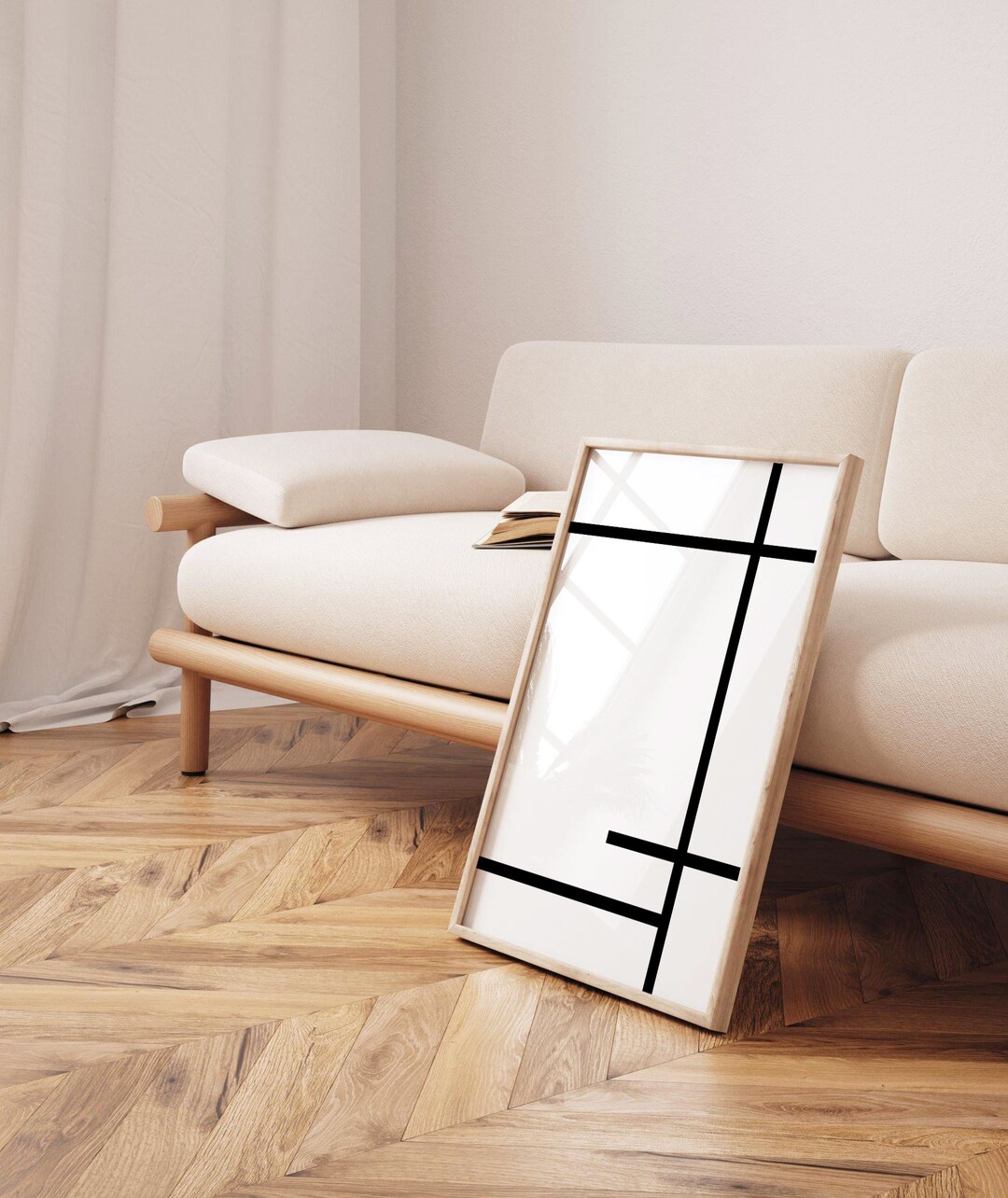 Wall Art Abstract Line | Modern Minimalist Black and White Art for ...