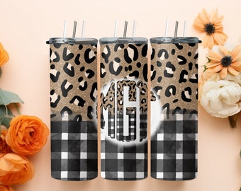 Monogrammed Tumbler Leopard print Tumbler Monogrammed 20 oz Tumbler Women's Personalized Gift Custom gift for women Gift for friend