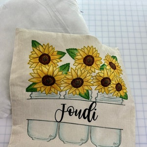 Personalized Pillow with name Sunflower decor Custom Fall pillow cover Fall Decor Sunflower room theme gift for mom image 3