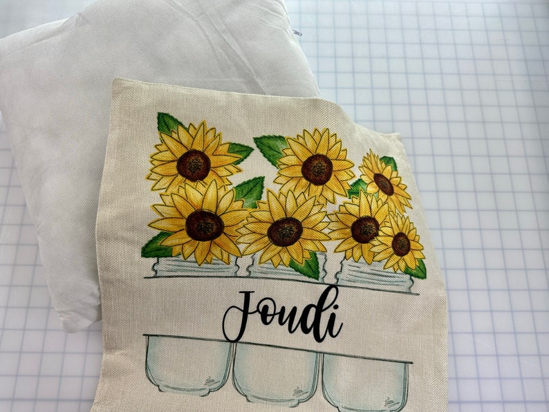 Personalized Pillow with name Sunflower decor Custom Fall pillow cover Fall Decor Sunflower room theme gift for mom image 3