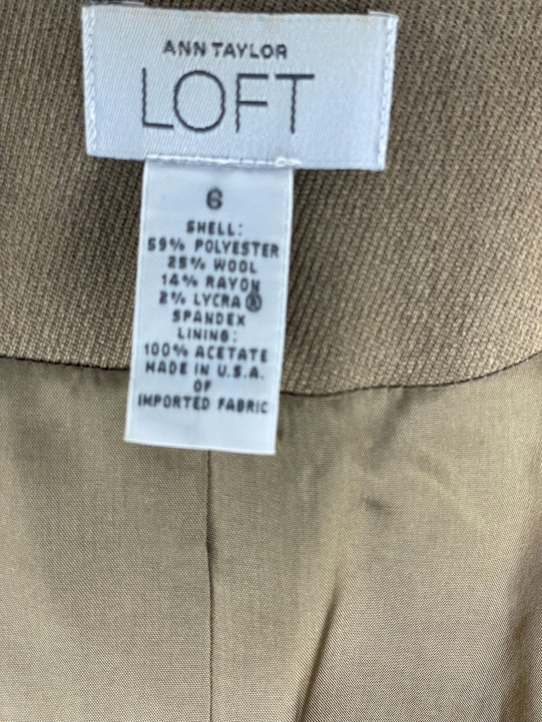 Blazer Ann Taylor Loft Taille 2P (Petite) - Couleur Tan (beige) En Velours Côtelé - Occasion Très Bon état