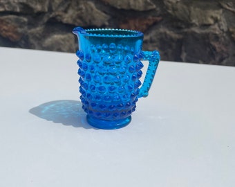 Hobnail Small Blue Pitcher