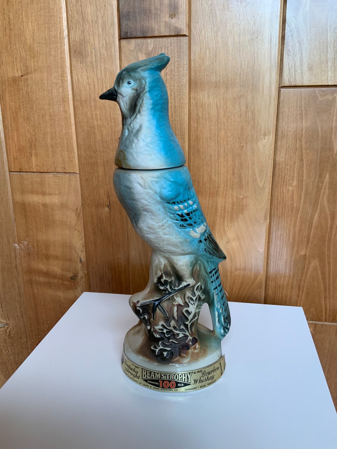 Vintage 1969 Jim Beam Blue Jay Trophy Decanter Etsy