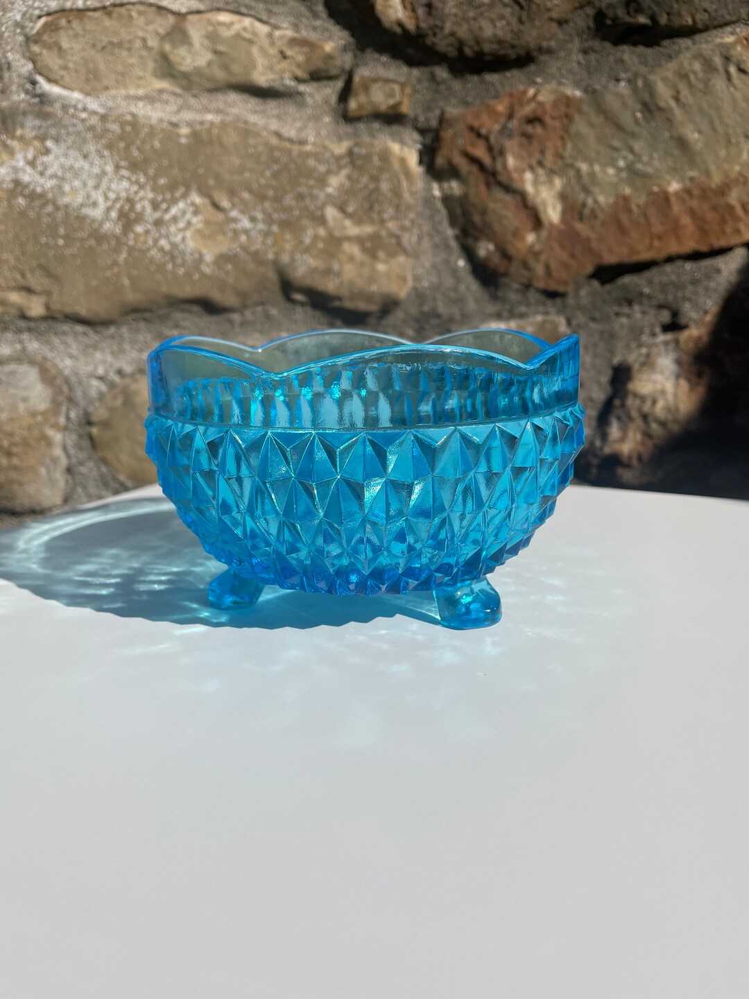 Turquoise Berry Turquoise Glass Berry Bowl - Etsy