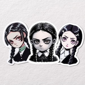 Goth Wednesday stickers | Adams Family | Halloween | Gift | Cute | Bundle |  Spooky