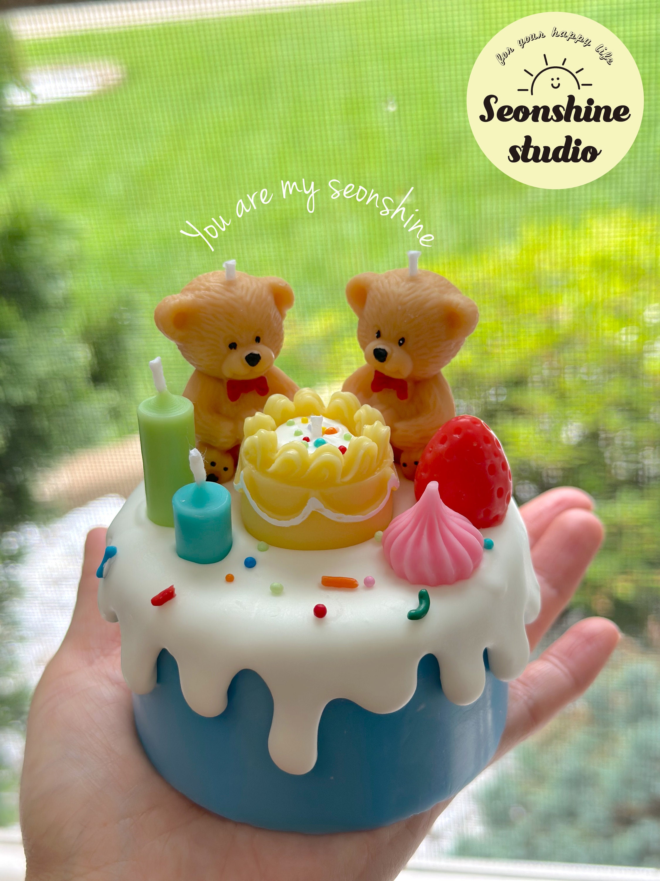 Mini Bear Cake Candle – First Breath Candle