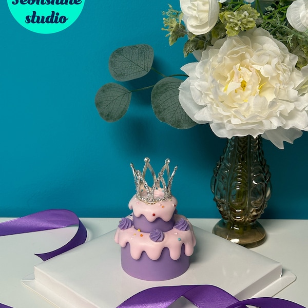 Cake candle/Mini tiara cake/birthday candle gift/customized candle/Birthday tiara/cake candle/wedding tiara/bridal shower gift