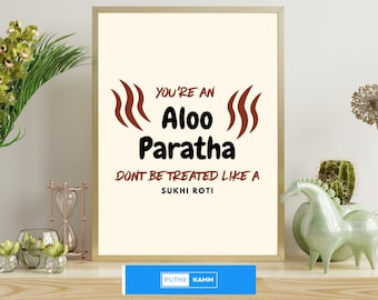 Aloo Paratha Print: Punjabi Desi Culture Art (A3 PDF Digital Prints)