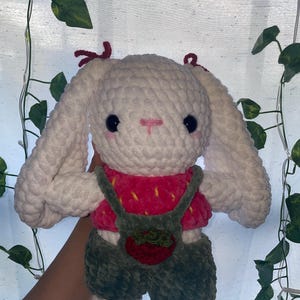 Crochet strawberry bunny | crochet plushie | handmade | gift ideas