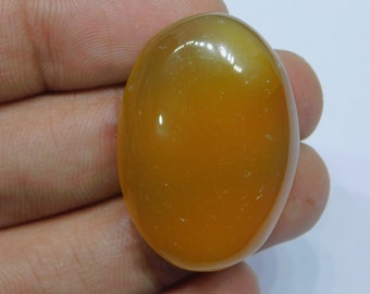 Yellow Onyx Gemstone-  Yellow Onyx Cabochon - Both side Polished , Yellow Onyx Cabochon Onyx  for Making Jewelry 46 Ct.  #4541