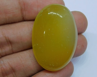 Yellow Onyx Gemstone-  Yellow Onyx Cabochon - Both side Polished , Yellow Onyx Cabochon Onyx  for Making Jewelry 74 Ct.  #4539