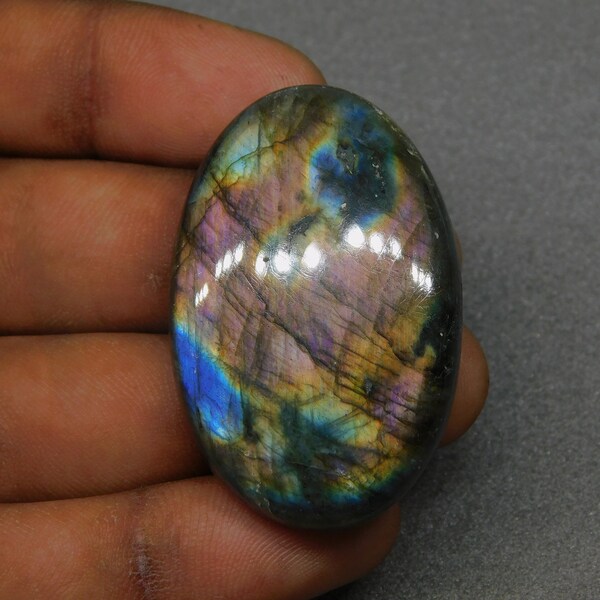 Beautiful!! AAA++ Quality Rainbow Flash Labradorite Cabochon Oval Shape  Best For Jewellery Making!!f  42X27MM 89 Ct