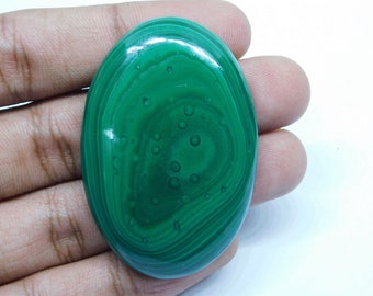 Qualité naturelle !!! Pierre précieuse de malachite, cabochon de malachite, pierre non sertie semi-précieuse faite main pour la fabrication de bijoux {52X35} mm 189 CT