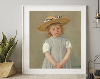Giclée Fine Art Print; &quot;Child In A Straw Hat&quot; By Mary Cassatt; Fine Art Print; Giclée Print; Impressionist Art; Mary Cassatt Art Print