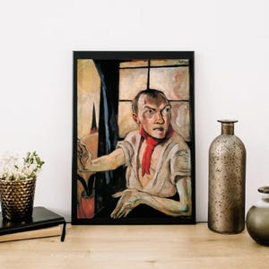 Giclée Fine Art Print; &quot;The Red Scarf&quot; By Max Beckmann; Fine Art Print; Giclée Print; Expressionism Art Print; Expressionist Art