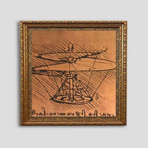 Giclée Fine Art Print; &quot;Design For A Helicopter&quot; By Leonardo da Vinci; Fine Art Print; Giclée Print; da Vinci Print; da Vinci Art Print