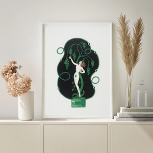 Giclée Fine Art Print; &quot;Emerald&quot; By Erté; Fine Art Print; Giclée Print; Art Nouveau; Erté Art Print; Erté Print; Erté Art; Erté; Art Nouveau