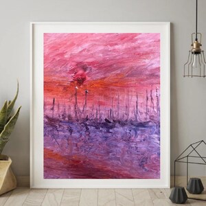 Giclée Fine Art Print; &quot;Sailors At Dawn&quot; By Lauro Pedraza ; Fine Art Print; Giclée Print; Impressionism; Impressionism Art Print
