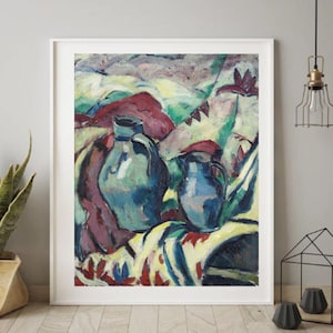 Giclée Fine Art Print; &quot;Blue Vases&quot; By Heinz Porep; Fine Art Print; Giclée Print; Modernist; Modernist Art; Modernist; Expressionist Art