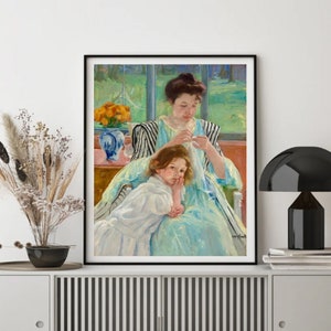 Giclée Fine Art Print; &quot;Young Mother Sewing&quot; By Mary Cassatt; Fine Art Print; Giclée Print; Impressionist Art Print; Mary Cassatt Art Print