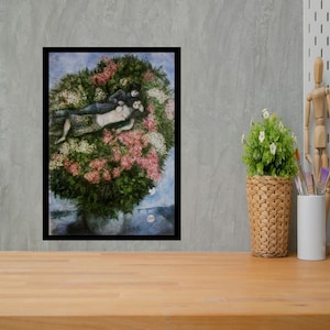 Giclée Fine Art Print; &quot;Lovers In The Lilacs&quot; By Marc Chagall; Fine Art Print; Giclée Print; Marc Chagall Print; Symbolism Art Print