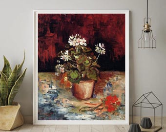 Giclée Fine Art Print; "Flower Pot With Geraniums" By Vincent Van Gogh; Fine Art Print; Giclée Print; Van Gogh Art; Van Gogh Print