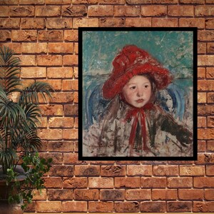 Giclée Fine Art Print; &quot;Little Girl In A Large Red Hat&quot; By Mary Cassatt; Fine Art Print; Giclée Print; Impressionist Art; Mary Cassatt Print