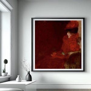 Giclée Fine Art Print; &quot;Woman In A Red Armchair&quot; By Gustav Klimt; Fine Art; Fine Art Print; Giclée Print; Gustav Klimt Print