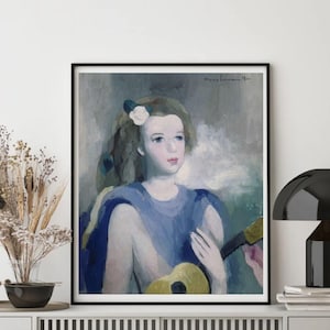 Giclée Fine Art Print; &quot;Young Girl With Guitar&quot; By Marie Laurencin; Fine Art Print; Giclée Print; Cubism Art; Cubism; Cubism Art Print
