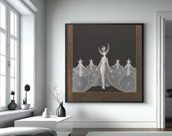 Giclée Fine Art Print; "Queen Of The Night" By Erté; Fine Art Print; Giclée Print; Art Nouveau; Erté Art Print; Erté Print; Erté Art