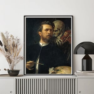 Giclée Fine Art Print; &quot;Death Playing The Violin&quot; By Arnold Bocklin; Fine Art Print; Giclée Print; Symbolism Art; Symbolism Art Print
