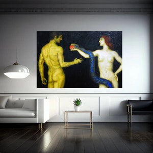 Giclée Fine Art Print; &quot;Adam And Eve&quot; By Franz von Stuck; Fine Art Print; Giclée Print; Symbolism Art; Symbolism Art Print; Religious Art
