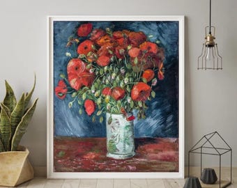 Giclée Fine Art Print; "Vase With Poppies" By Vincent van Gogh; Fine Art Print; Giclée Print; van Gogh Art; van Gogh Print; Impressionism