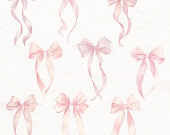 9 Pink Bows PNG Coquette Home Decor Thin Bow Collage PNG Girl Pink Bow Trendy Coquette Ribbons Aesthetic Shirt Design Sublimation Clipart