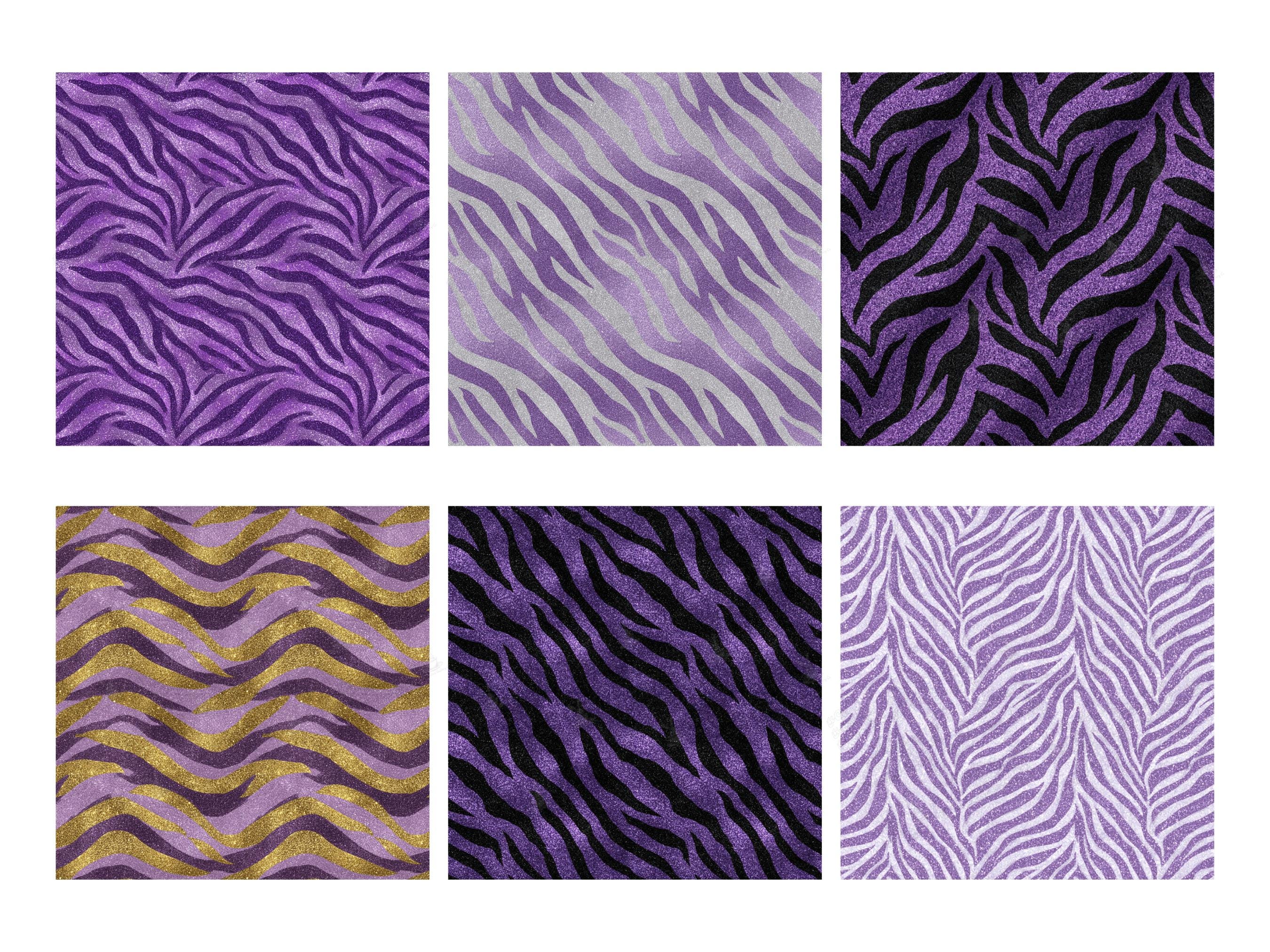 Purple Glitter Zebra Seamless Digital Paper - Tiger Stripes ...