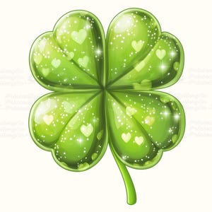 12 Glam Shamrock PNG Bundle, Cottagecore Clover Clipart, Lucky Four Leaf Clover Digital Art, St. Patrick’s Day Printable Sublimation Irish