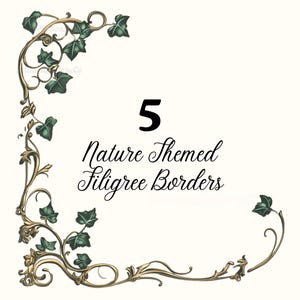 Gold Filligrane Border Clipart, Natur Themen-Ecken Rahmen PNG Grafiken, transparenter Hintergrund Clip Art, Dekorative Flourish Scrapbooking