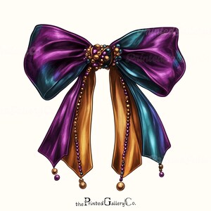 Noeud de ruban de carnaval PNG & SVG Sublimation Coquette esthétique Mardi Gras mardi gras Festival de la Louisiane Clip Art Clipart du carnaval de la Nouvelle-Orléans