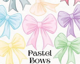 20 Pastel ribbon bow Coquette PNG Spring bows soft girl Sublimation light pink pastel bow ribbon digital cute girly trendy shirt sublimation