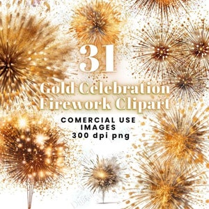 Feier Gold Feuerwerk PNG Bundle, Glitzer Feuerwerk Clipart, Hochzeit Overlay Collage Bilder, Silvester Overlay, Silvester Silvester Grafik