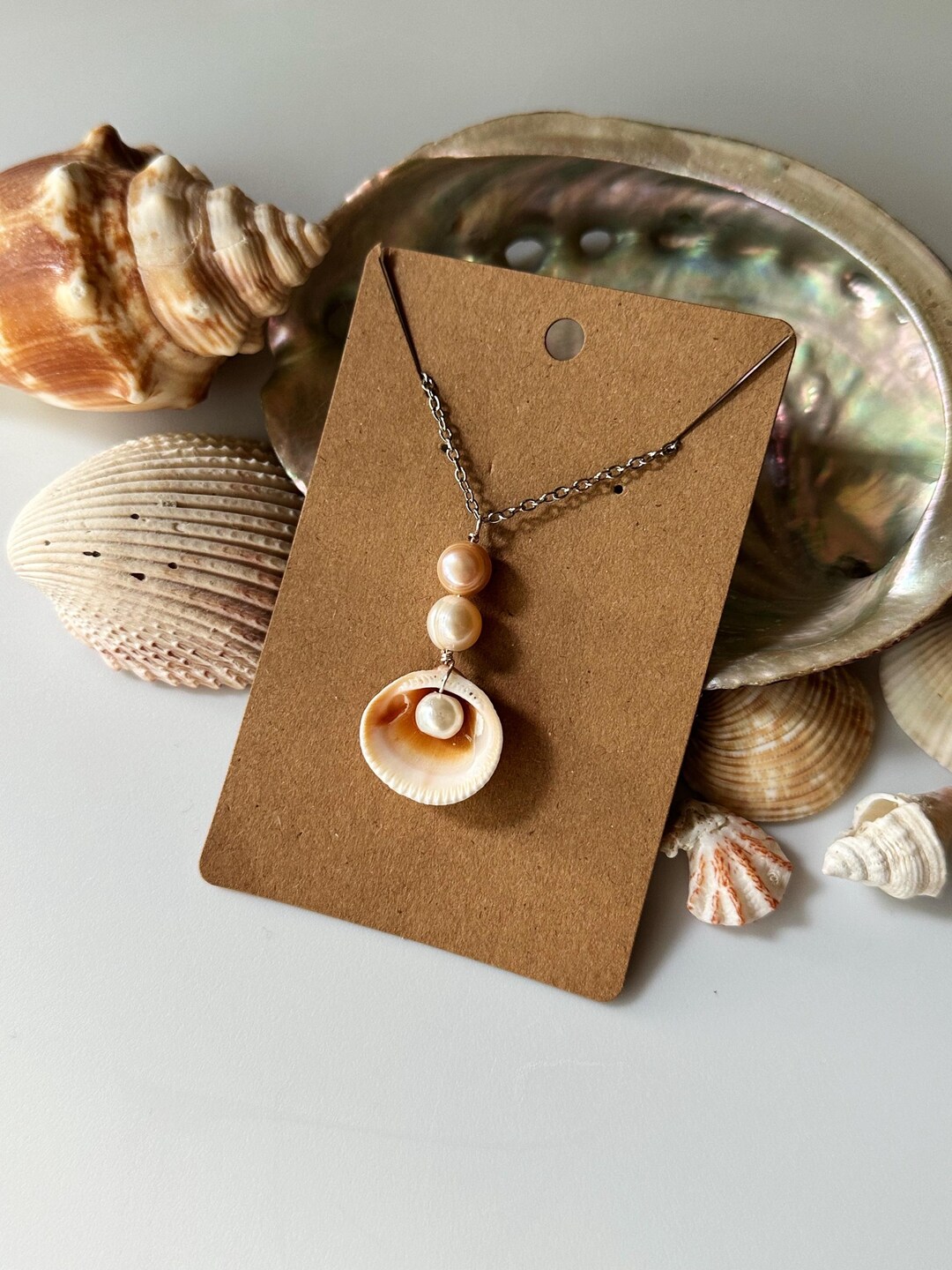 Shell Neckless Reversible Natural Shell Necklace – Handmade Beach Pendant With Hidden ...