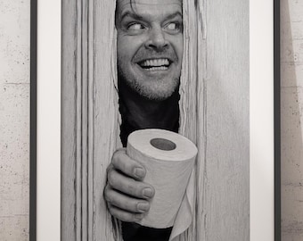 Funny Bathroom Wall Art- Shining - Bathroom Wall Art - Instant Download - movie scenes - altered style - Inspired Toilet Scene