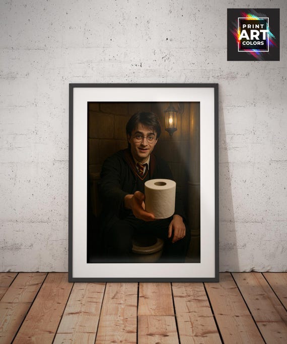 Funny Bathroom Wall Art - Wizard - Bathroom Wall Art - Instant Download - Magical Boy - Wizard School Humor Print - toilet humor Potter